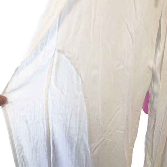 NEW Kona Sol Swim Tie Front Cover Up Pants Side Split White Size Small 4 - 6 - Picture 5 of 8